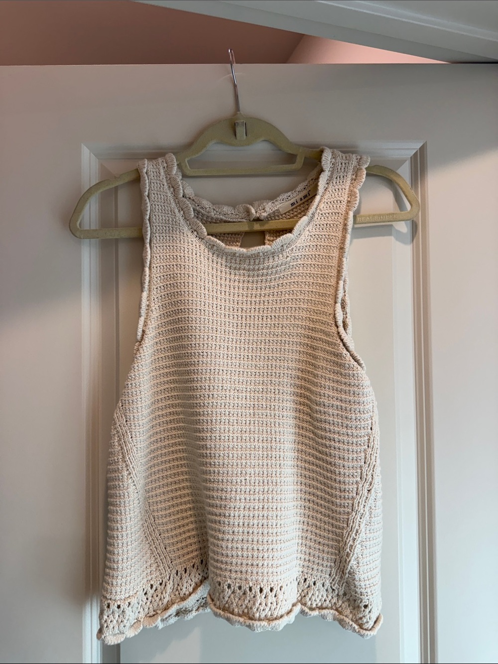 miami Cream Crochet Tank Top